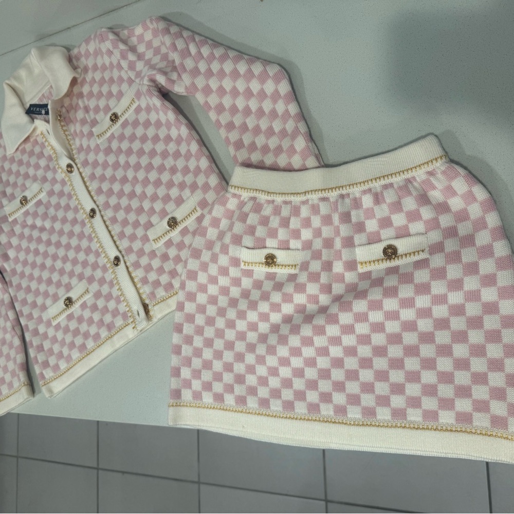 Versace Checkered Wool Set - image 4